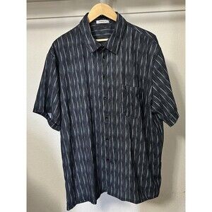 Hawalili Mens Short Sleeve Blue Black & White Soft Shirt Size 2X Button Down